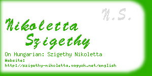 nikoletta szigethy business card